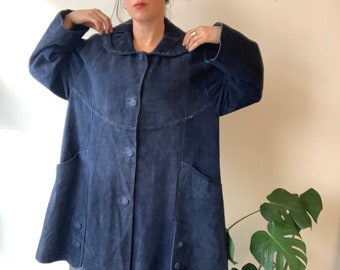 suede swing coat