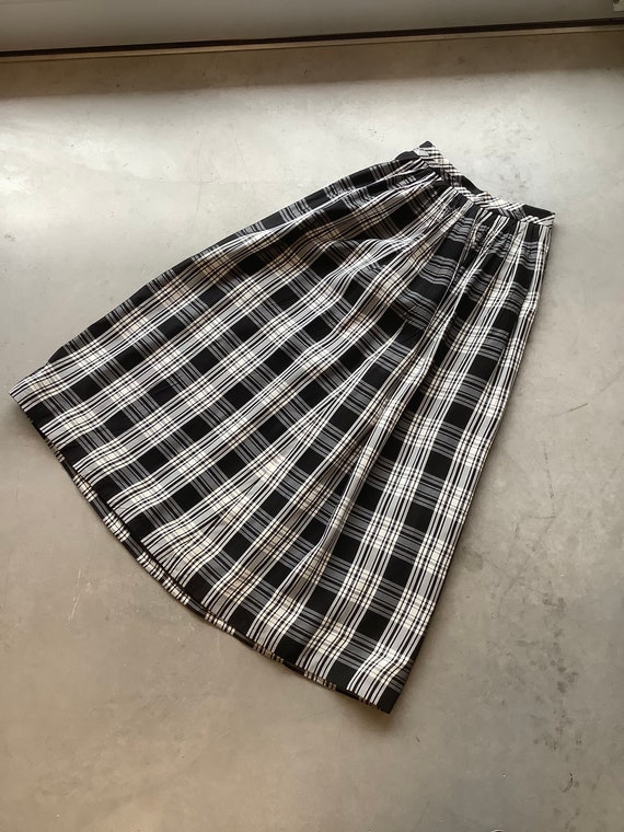 Vintage Plaid skirt plaid maxi skirt floor length