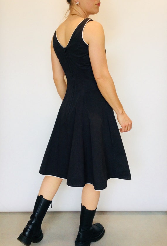 90s Black dress black cotton dress little black d… - image 2