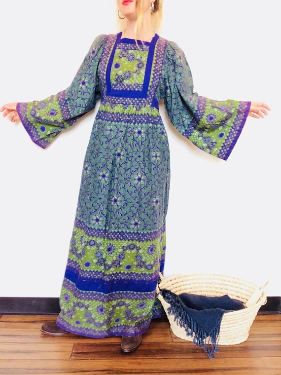 Vintage maxi dress indian print dress boho dress 7
