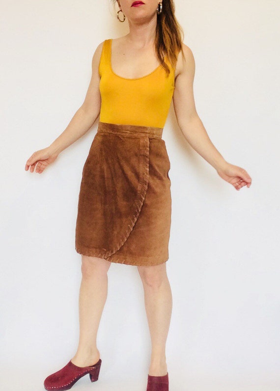 Vintage suede skirt suede mini skirt suede short s