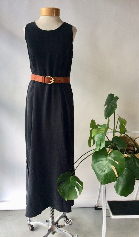 Silk maxi dress black silk dress long silk dress s