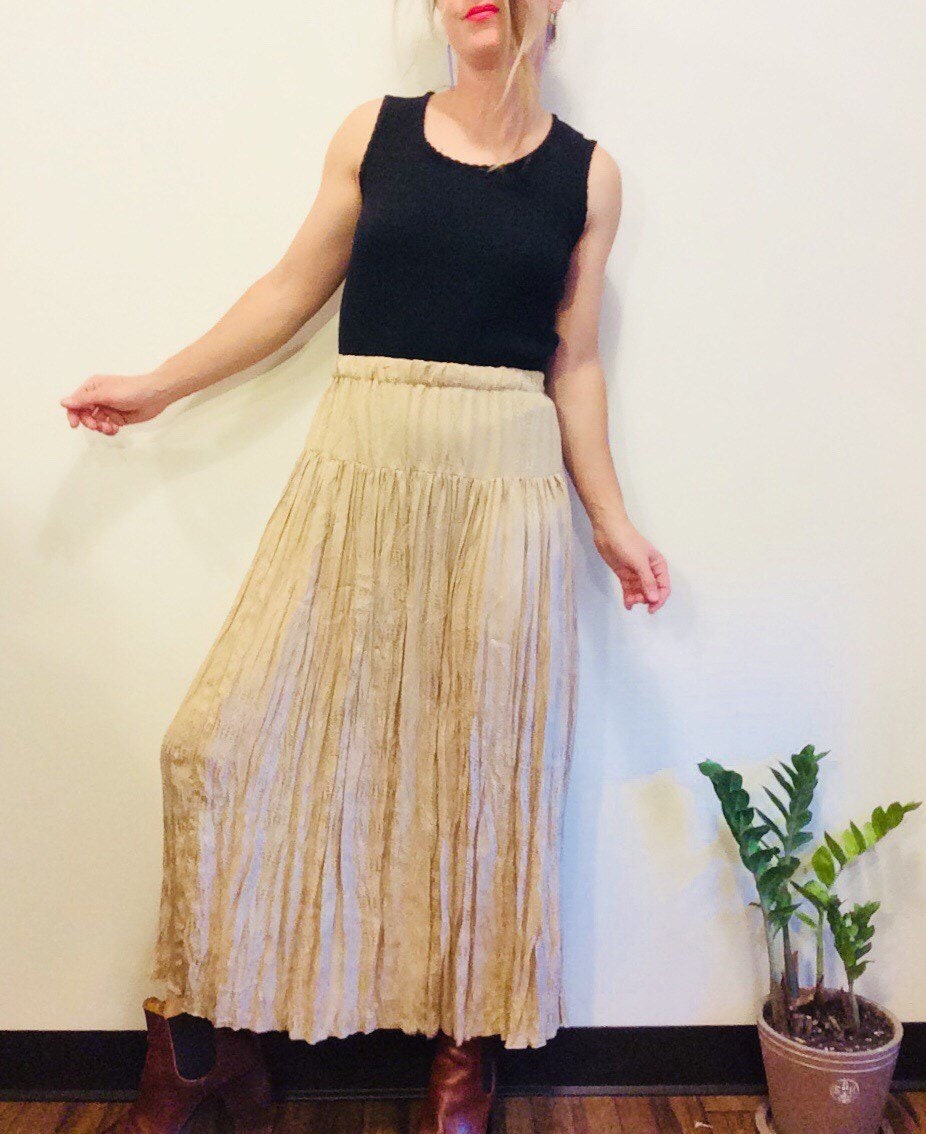 Gold Silk Skirt Gold Silk Maxi Skirt 