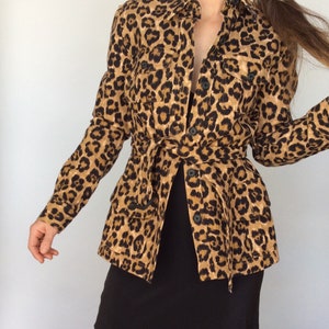 Animal print jacket animal print coat cheetah print leopard print animal print jacket animal print trench coat belted coat animal cotton image 5