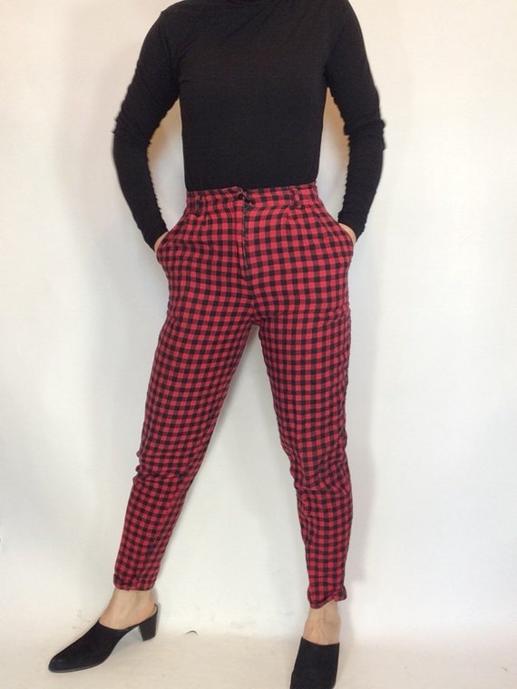 Buffalo plaid pants plaid cigarette pants size xsm