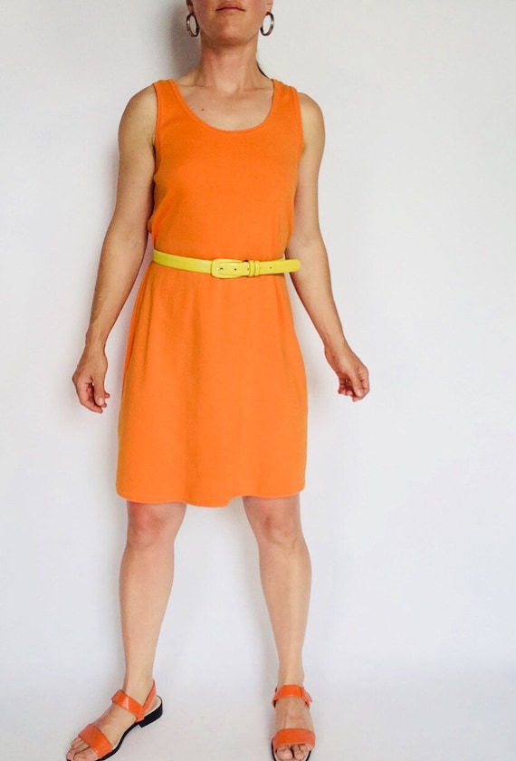 Donna Karan dress minimalist 90s dress tengerine d