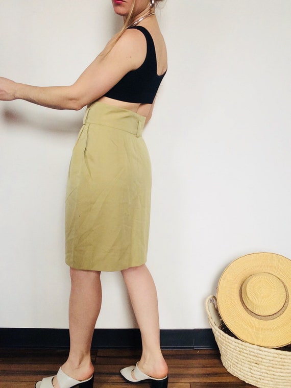 Vintage wool skirt wool pencil skirt extra high s… - image 7