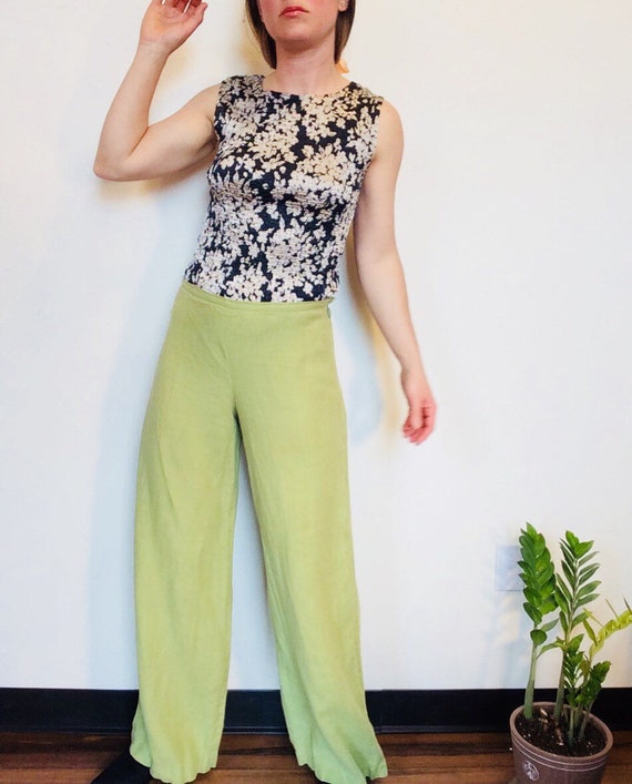 Vintage linen pants linen palazzo pants M linen pa