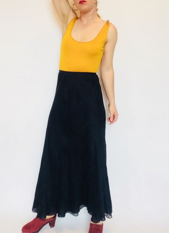 Black silk skirt black silk maxi skirt black maxi