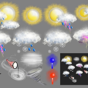 Weather icons, clipart, weather