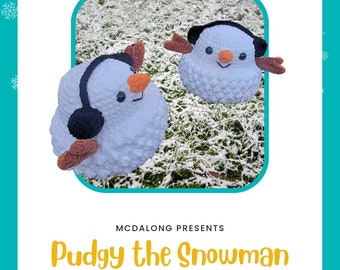 Pudgy the Snowman Crochet Pattern PDF - Intermediate Level