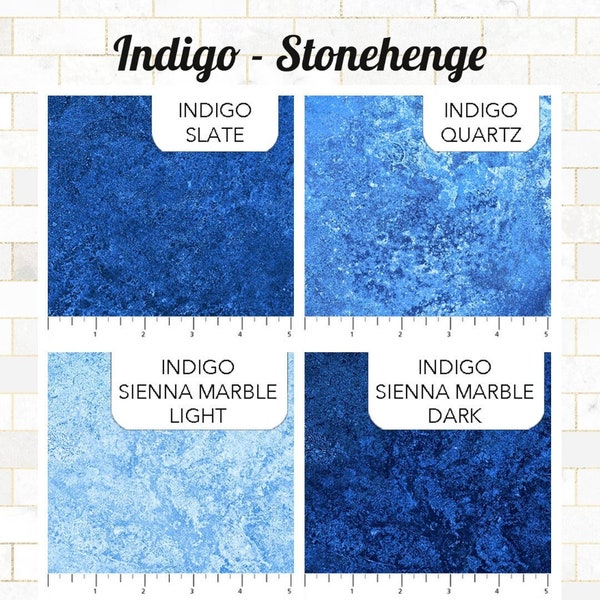 INDIGO STONEHENGE GRADATIONS cotton fabrics, Northcott fabric, 100% cotton fabric, blue Stonehenge gradation, 4 variations your choice!