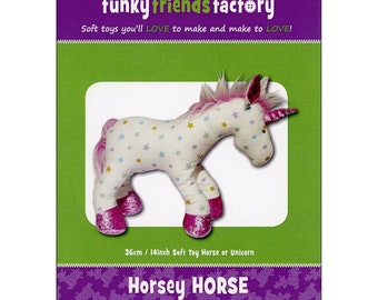 HORSEY HORSE Funky Friends Factory, patron de couture jouet pour enfants, patron de couture peluche, motif licorne !