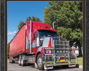 SEMI TRUCKS blocks cotton fabric panel 20" x 44", Kennard & Kennard fabric, big rig truck fabric, vehicle fabric, truck fabric!