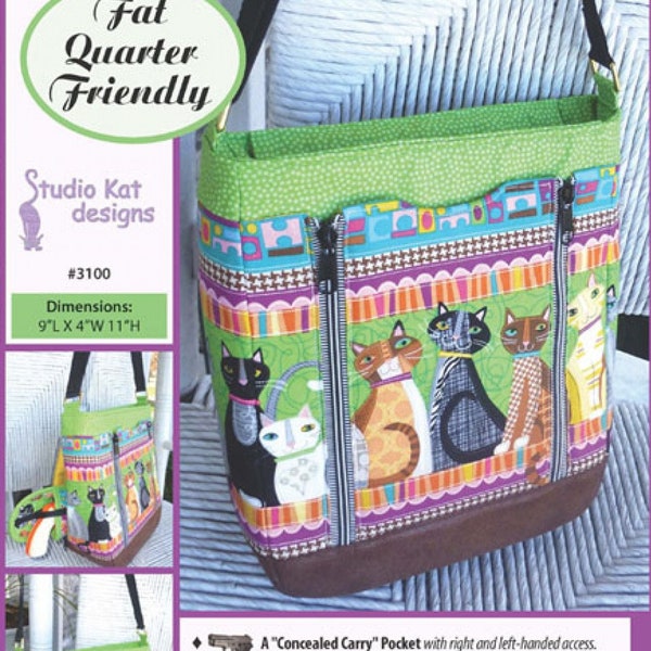 THE GUARDIAN purse sewing pattern, Studio Kat designs sewing pattern, handbag sewing pattern, purse pattern, concealed carry pocket