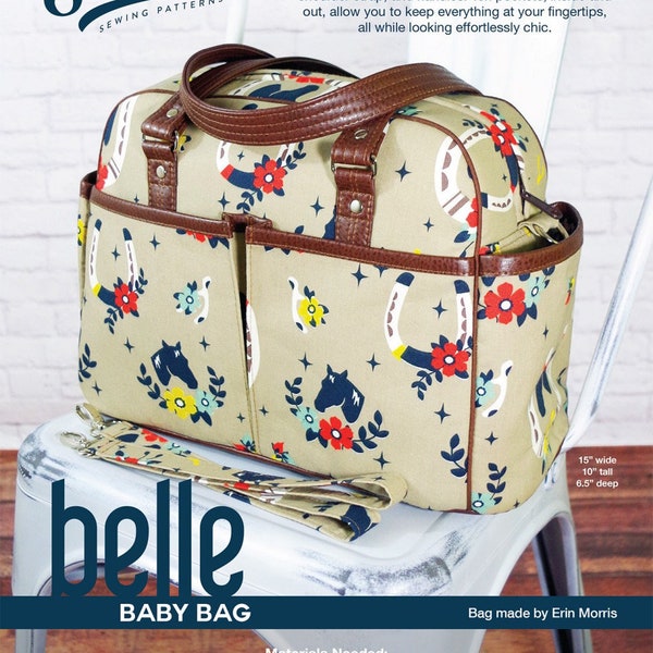 BELLE BABY BAG sewing pattern, Swoon sewing pattern, tote sewing pattern, stroller bag sewing pattern, handbag sewing pattern!