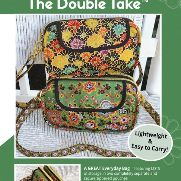 THE DOUBLE TAKE everyday purse sewing pattern, Studio Kat designs sewing pattern, crossbody bag sewing pattern, shoulder bag pattern!
