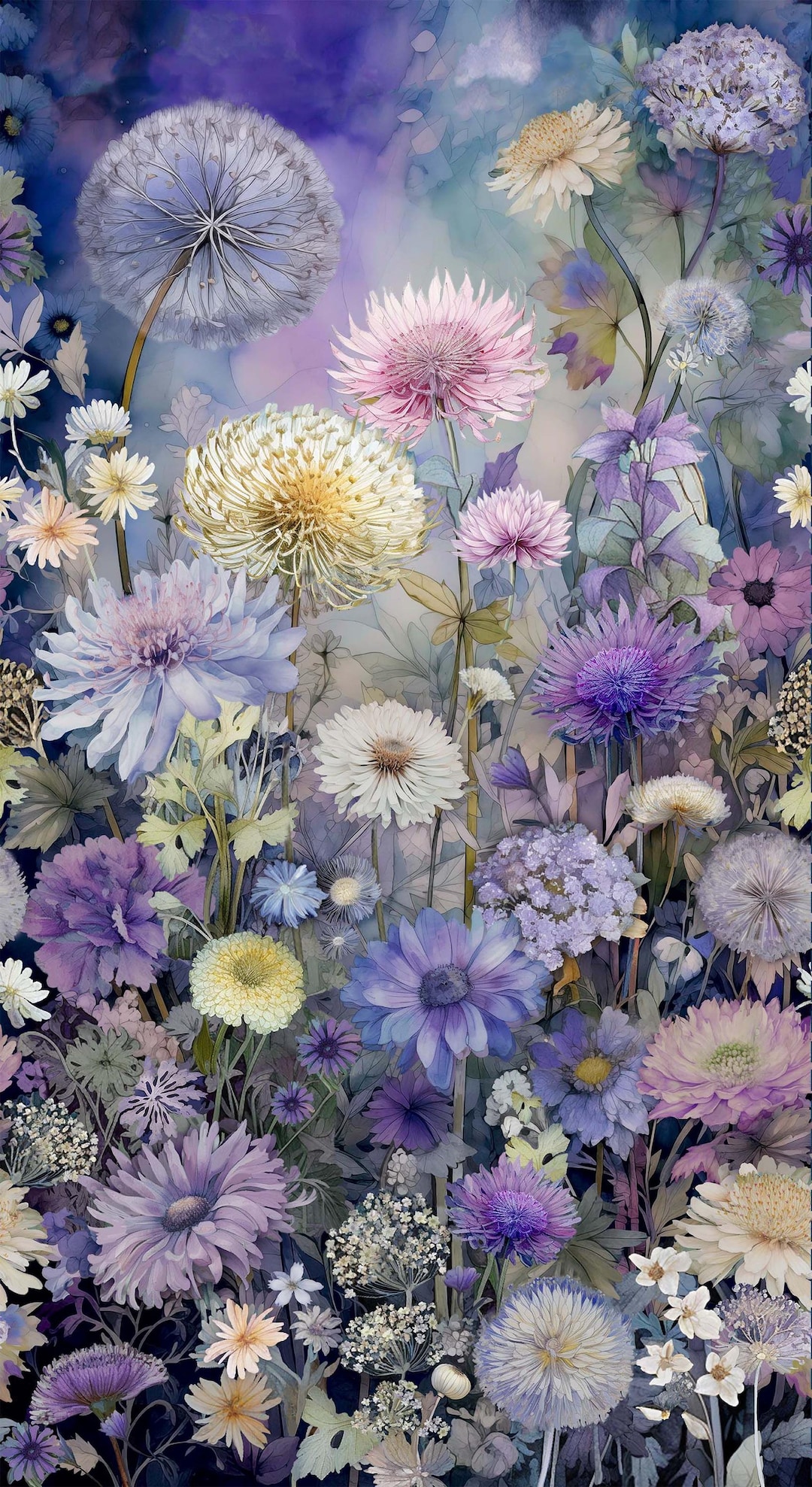 MYSTIC MEADOW Floral Cotton Fabric Panel 23" X 44", Timeless Treasures ...