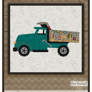DUMP TRUCK Precut Fused Applique 12 Quilt Block Pattern, the Whole ...