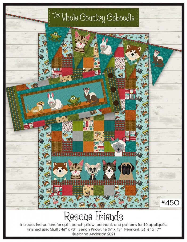 RESCUE FRIENDS Quilt Pattern the Whole Country Caboodle Etsy