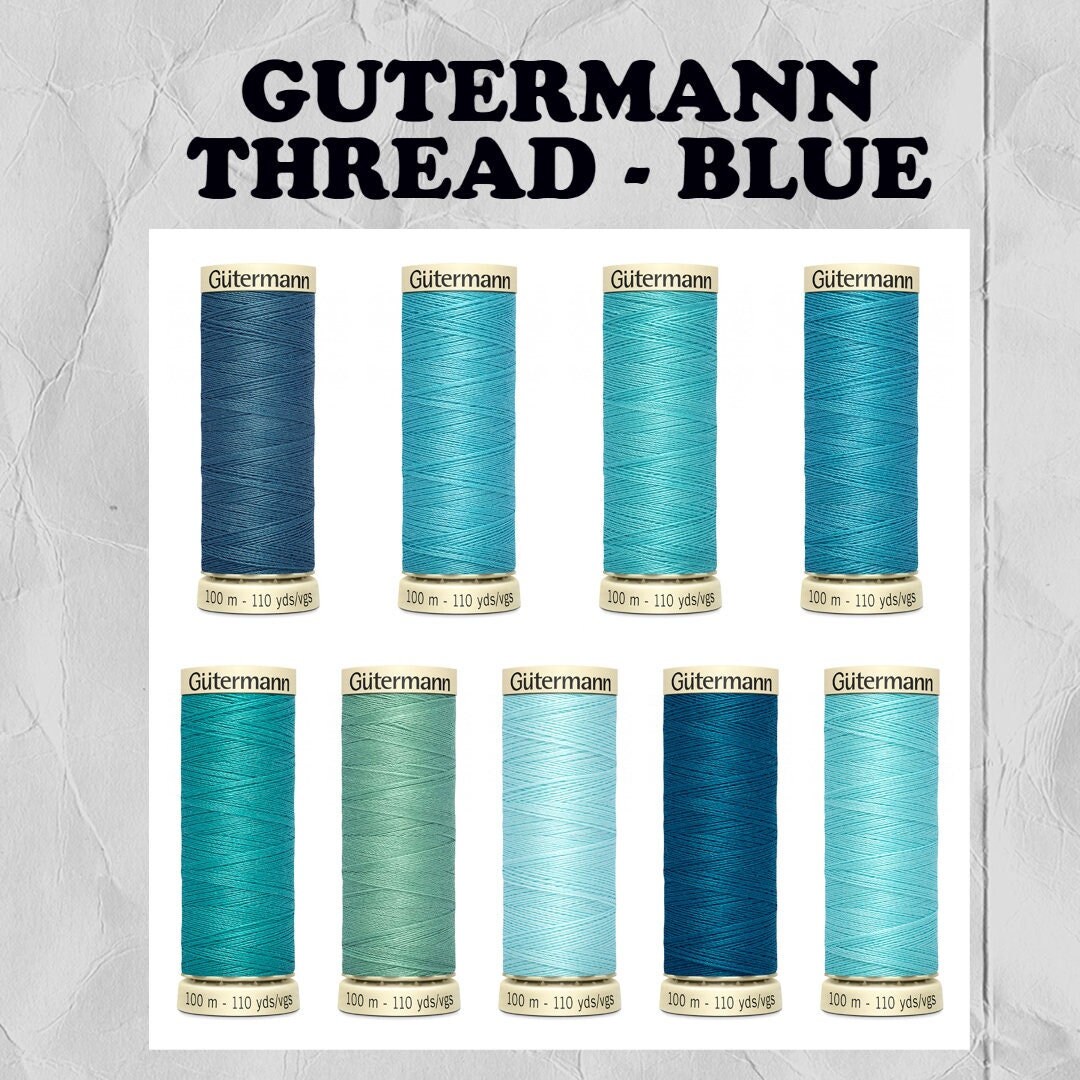 110 Yards GUTERMANN THREAD BLUE Tones Sew All Polyester Thread, 100