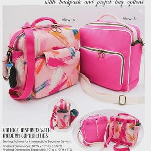 LEAH TRAVEL BAG sewing pattern, Love You Sew sewing pattern, backpack sewing pattern, project bag pattern, travel bag pattern!