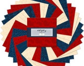 OLD GLORY PATRIOTIC 5 quot squares charm pack, 42 piece set of 5 Karat Gems, Wilmington Prints, cotton fabric, patriotic fabric, usa fabric