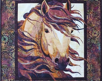 SUMMER BREEZE HORSE sewing pattern, Toni Whitney pattern, fusible applique quilt pattern, horse quilt pattern!