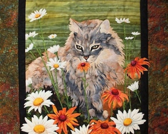 CAT APPLIQUE FLO Flo sewing pattern, Toni Whitney pattern, fusible applique quilt pattern, animal quilt pattern, cat quilt pattern!