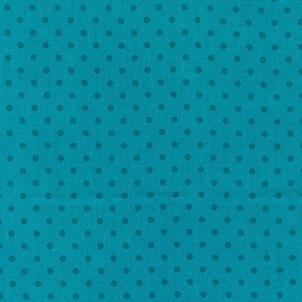 TURQUOISE POLKA DOTS on turquoise tone on tone cotton fabric, Timeless Treasures fabric, 1/8" dots, polka dot fabric, "Turq" dotty fabric!