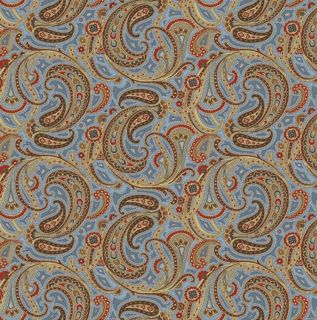 End of bolt western paisley 25 x 44 cotton fabric studio e fabric 100