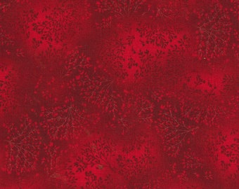 FUSIONS ~ RUBY RED ~ delicate branches blender cotton fabric, Robert Kaufman fabric, quilting fabric, red blender fabric, 5573-118!