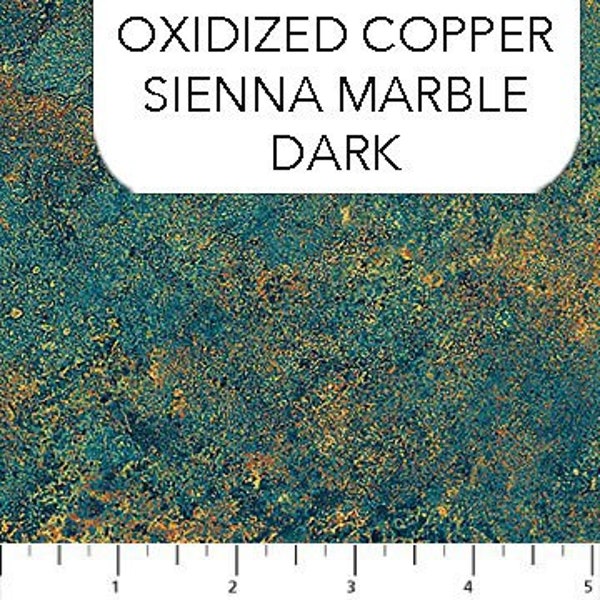 FQ Oxidized COPPER SIENNA Marble Dark Stonehenge Gradations 18" x 21" cotton fabric, Northcott fabric, fat quarter, green & copper tones