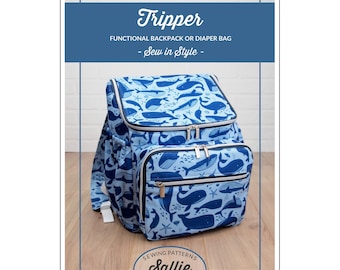 TRIPPER BACKPACK or DIAPER bag sewing pattern, Sallie Tomato sewing pattern, backpack sewing pattern, diaper bag sewing pattern!