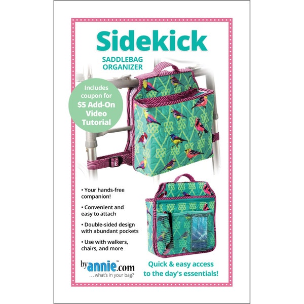 SIDEKICK saddlebag organizer pattern, By Annie sewing pattern, bag patterns, ByAnnie sewing pattern, walker bag sewing pattern!