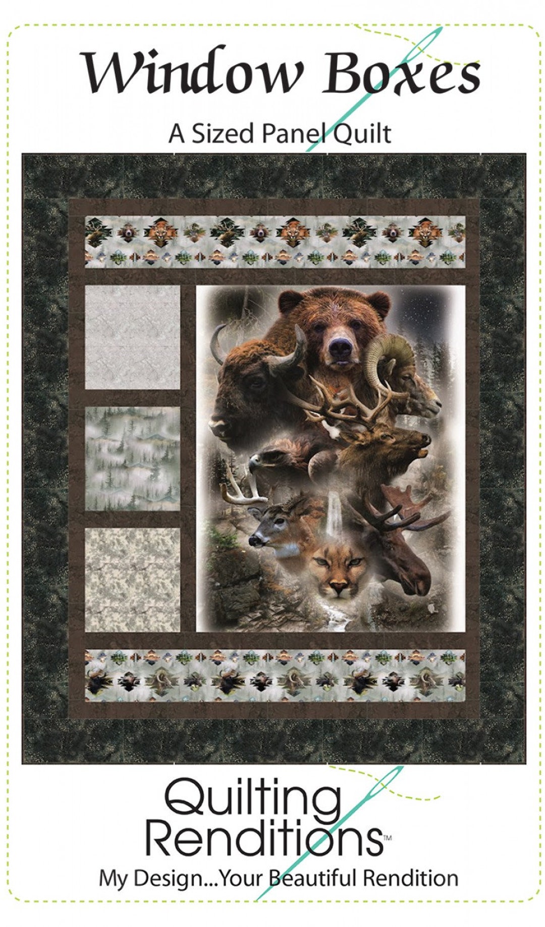 WINDOW BOXES Quilt Pattern, Quilting Renditions Quilt Pattern, 3 Panel