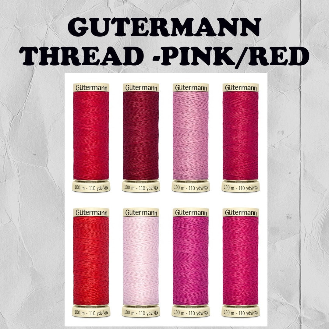 110 Yards GUTERMANN THREAD Pink & Red Tones Sew All Polyester Thread
