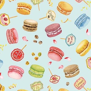 COLORFUL MACARON COOKIES cotton fabric, Michael Miller fabric, 100% cotton fabric, Baked With Love, cookie fabric, macarons, baking fabric!