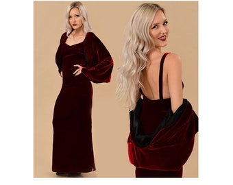 Stylish Velvet Bolero, Glamorous Cropped Red Jacket
