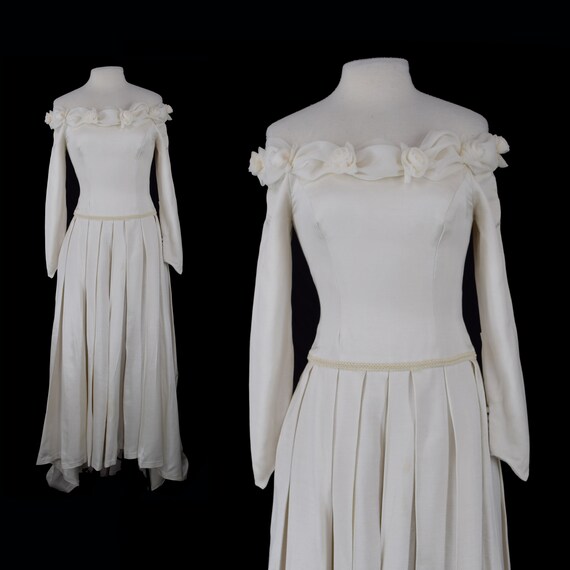 vintage 80s wedding dress