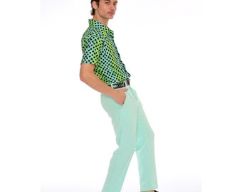 Vintage-inspired Mint Green Pleated Trousers: Men's Mid-rise Performance Stretch Dress Pants - Etsy Canada Vintage-inspired Mint Green Pleated Trousers: Men's Mid-rise Performance Stretch Dress Pants - Etsy Canada