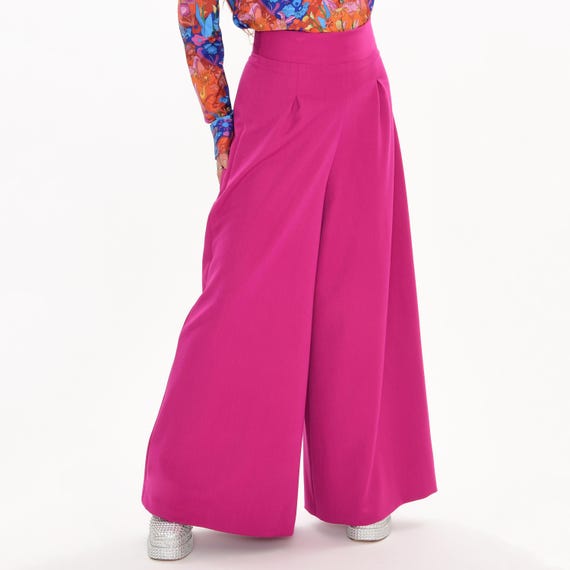 pink high waisted dress pants Faiwad Wide Leg Suit Pants for Women High Waisted Elastic Dress Pants Office Work Business Straight Pants (XX-Large, Pink), Women's, Size: 2XL