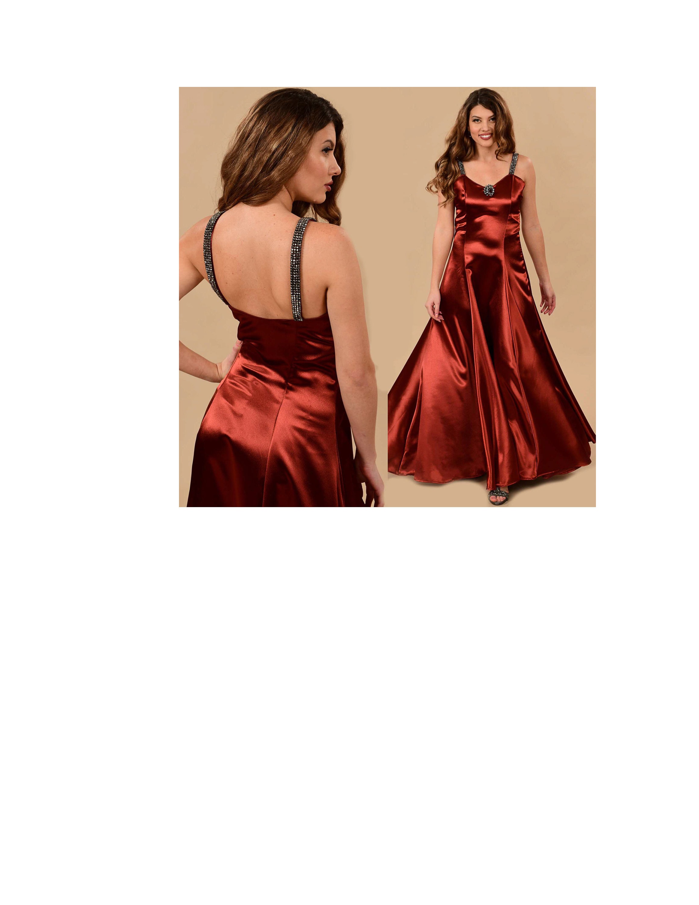 Old Hollywood Satin Gown Red Silky 