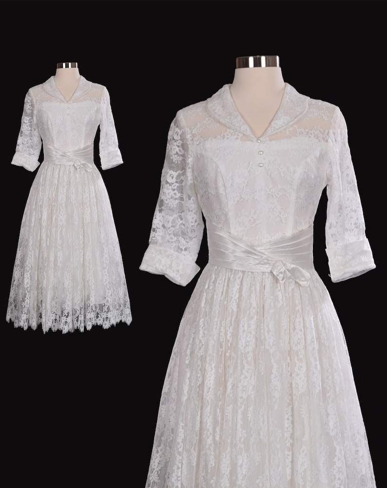 vintage wedding dress 50s