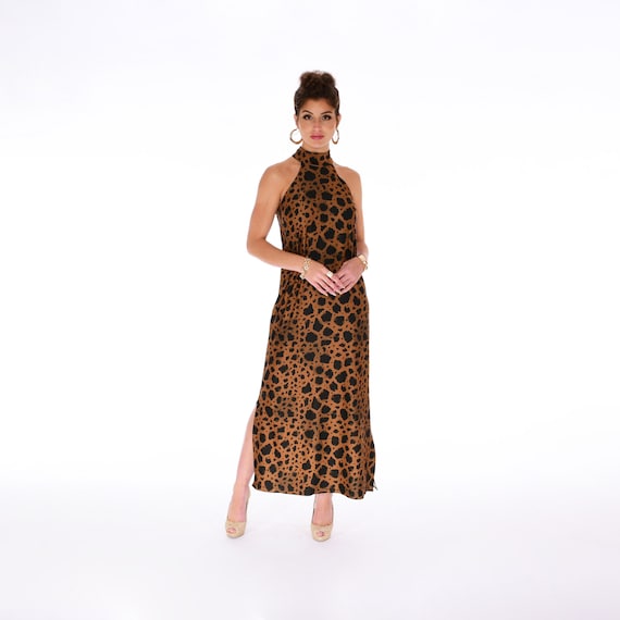 sachin and babi light blue dress Ava Presley 47206 Cheetah Print Prom Dress main image 1