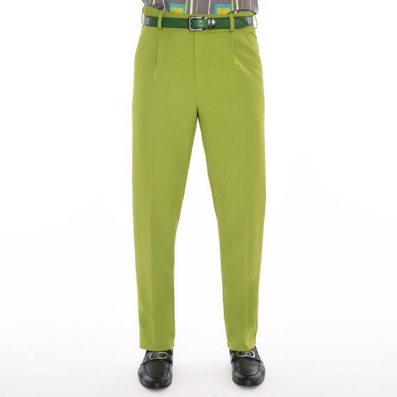 lime green dress pants Men's Chartreuse Slim Fit Gabardine Web Collection: Ruched Dresses