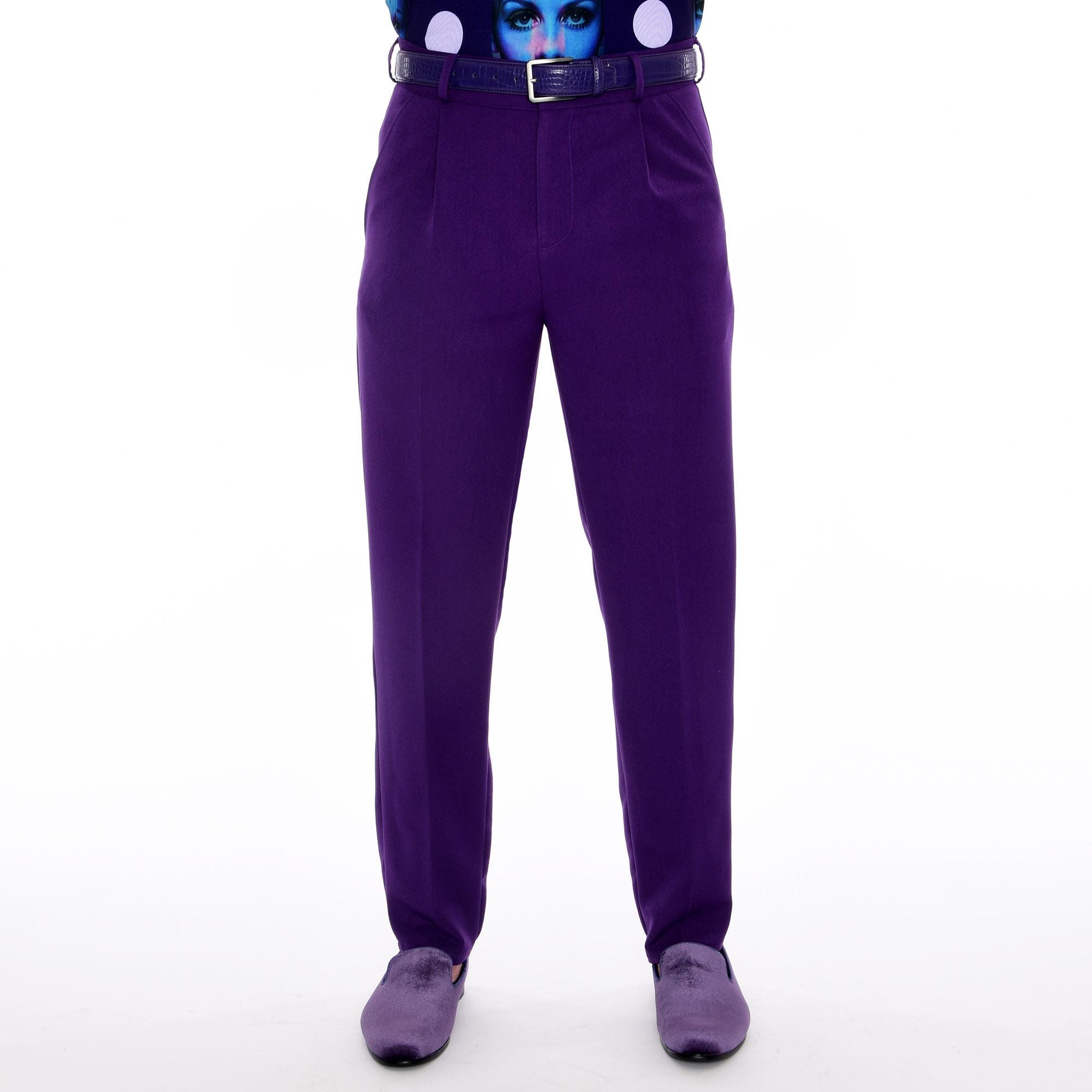 mens dark purple dress pants purple dress pants Men's Napolean Purple Wool Pants by StudioSuits