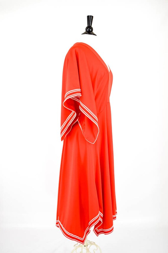 Vintage 1970s Red Kaftan Dress | 70s Valentine's … - image 3