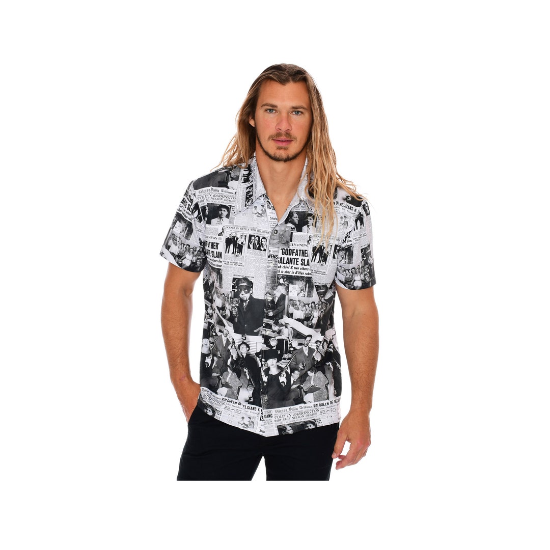 Men's Spread Collar Button Down 1970's Style Button Etsy