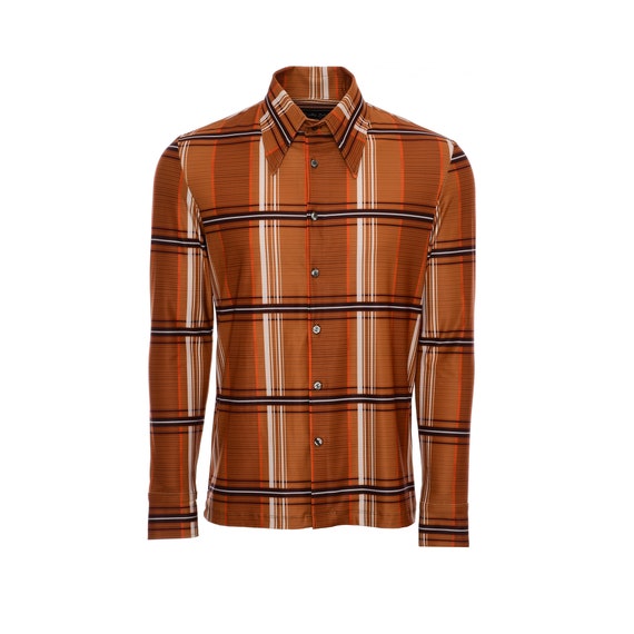 mens orange plaid dress shirt Modern Fit Plaid Button Up Shirt | Orange/Blue